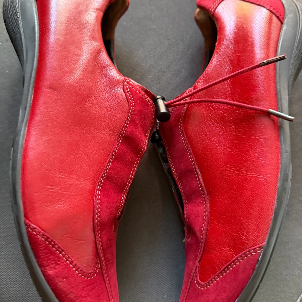 Paul Green Red Leather Women's Loafers - Picture 9 of 16